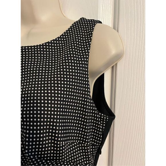 The Limited Black Sleeveless shift dress with tiny white polka dots. Size 6 - Picture 3 of 7